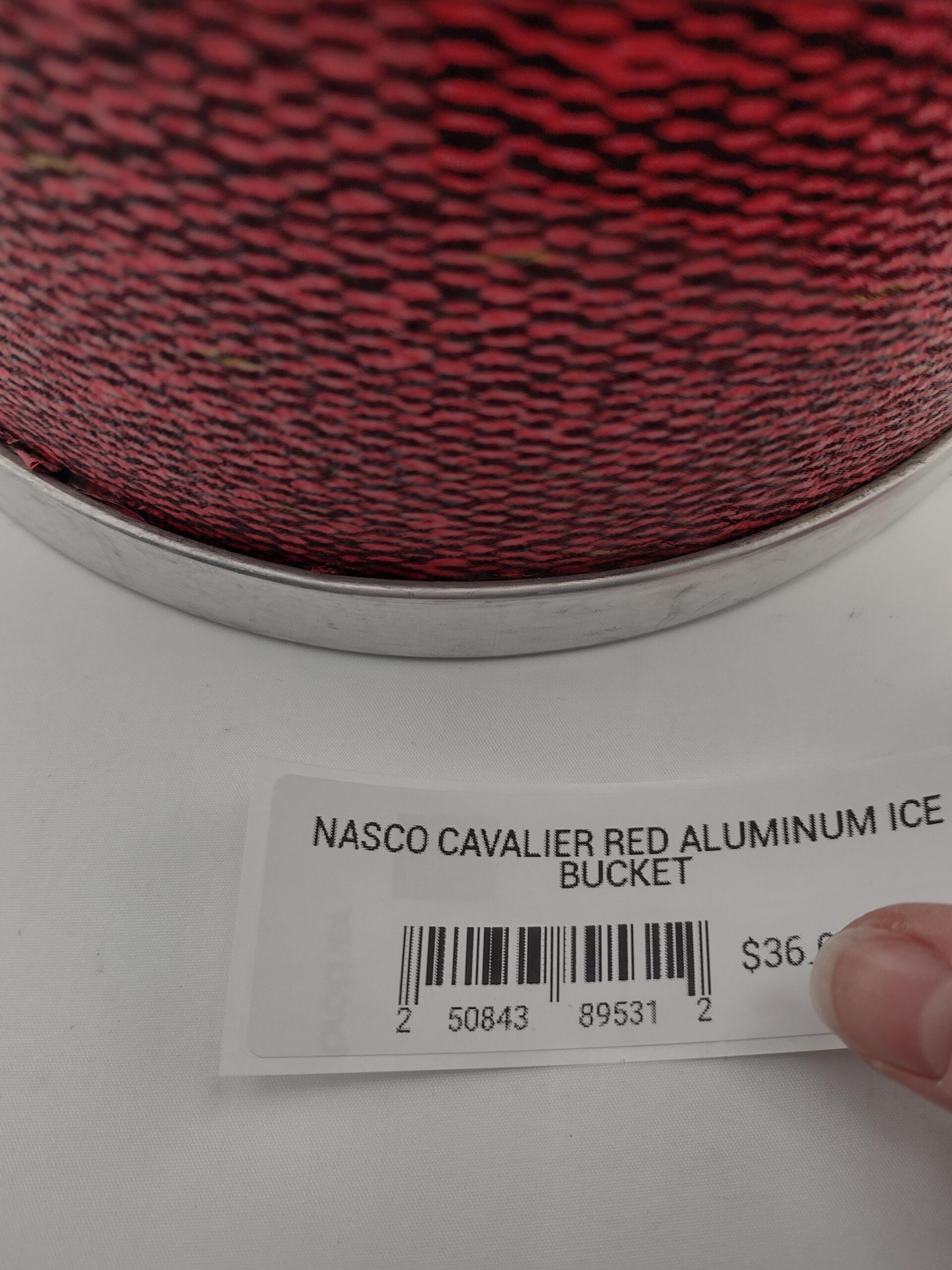 Nasco Cavalier Red Aluminum Ice Bucket