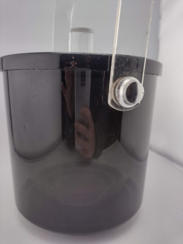 MCM 3 PC LUCITE/BLACK ICE BUCKET W TONGS - Image 4