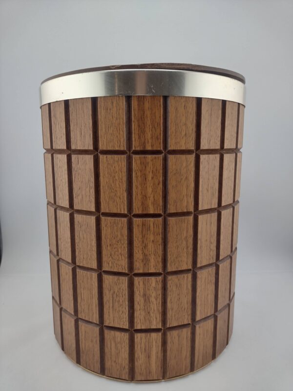 Vintage Ransburg MCM Walnut Ice Bucket Indianapolis with Insert and Lid