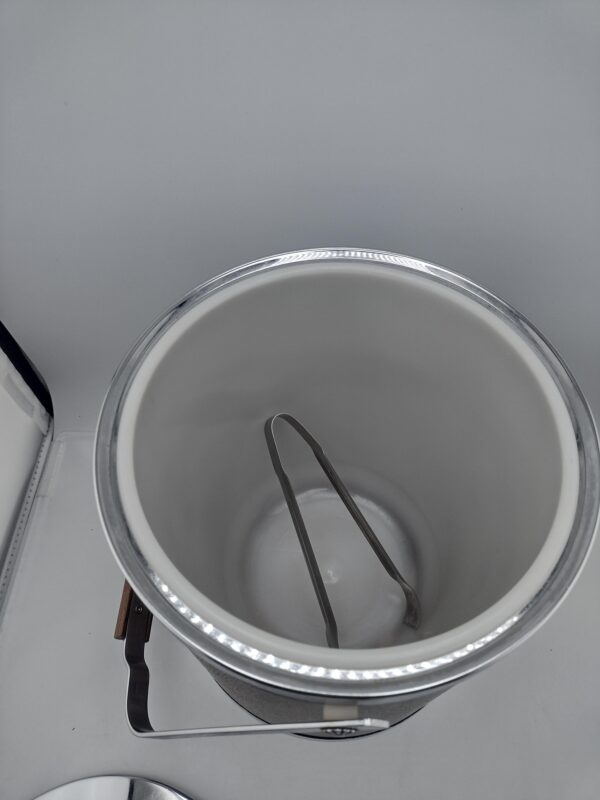 KROMEX WALNUT/STAINLESS ICE BUCKET W/ TONGS - Image 9