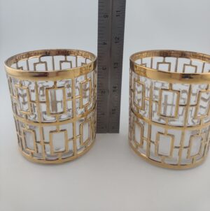 Imperial Glass Co. Shoji Trellis Double Old Fashioned, Set of 2