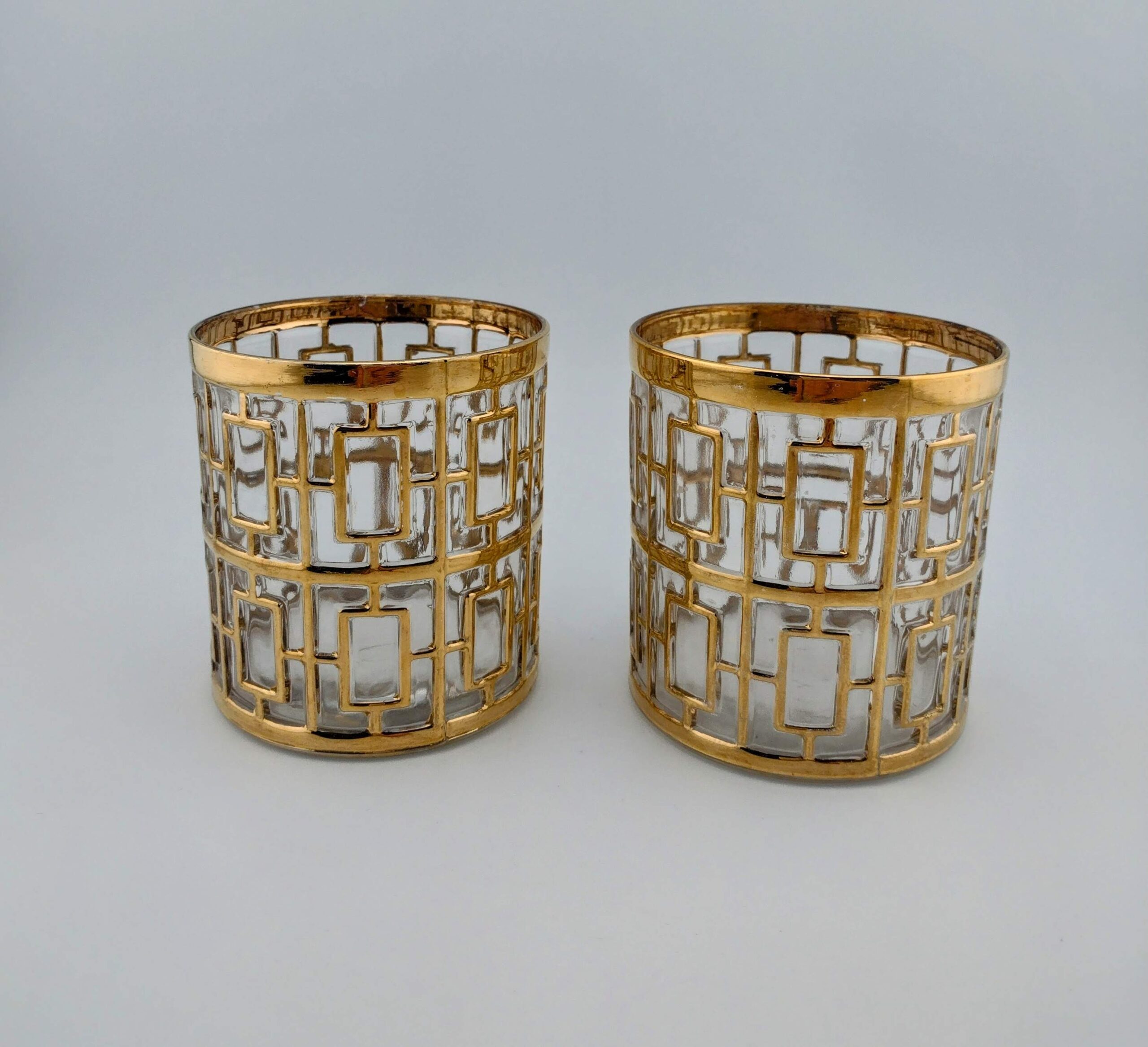 Imperial Glass Co. Shoji Trellis Double Old Fashioned, Set of 2