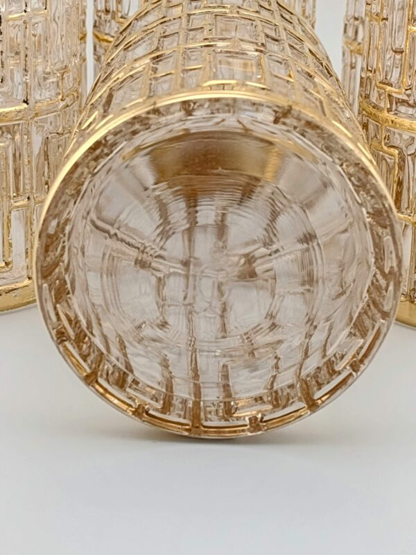 Imperial Glass Co. Shoji Trellis 22K Tumblers, Set of 6 - Image 7