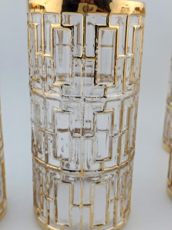 Imperial Glass Co. Shoji Trellis 22K Tumblers, Set of 6 - Image 5