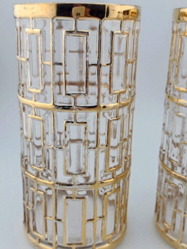 Imperial Glass Co. Shoji Trellis 22K Tumblers, Set of 6 - Image 4
