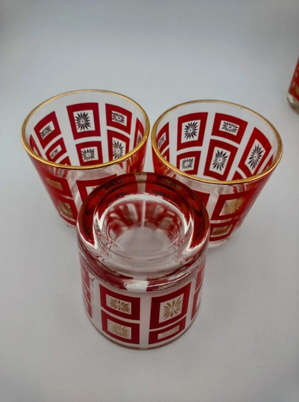 JEANETTE RED/GOLD GEOMETRIC STARBURST Set of 8 - Image 8