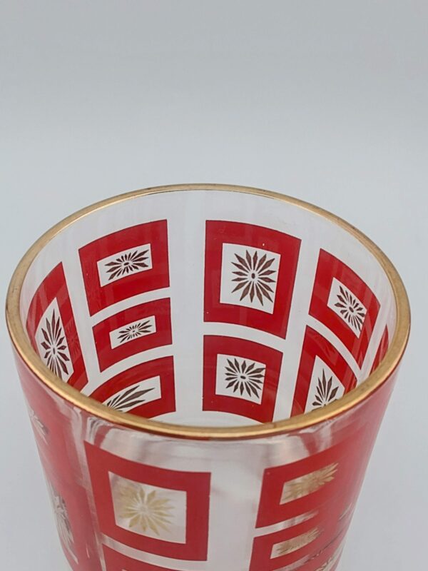 JEANETTE RED/GOLD GEOMETRIC STARBURST Set of 8 - Image 4