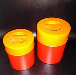 Orange & Red MCM Canister, Set of 2