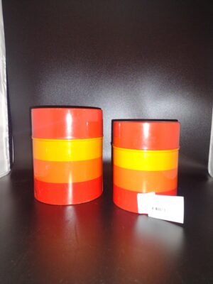 HOLT-HOWARD RED/YELLOW CANISTERS S/2