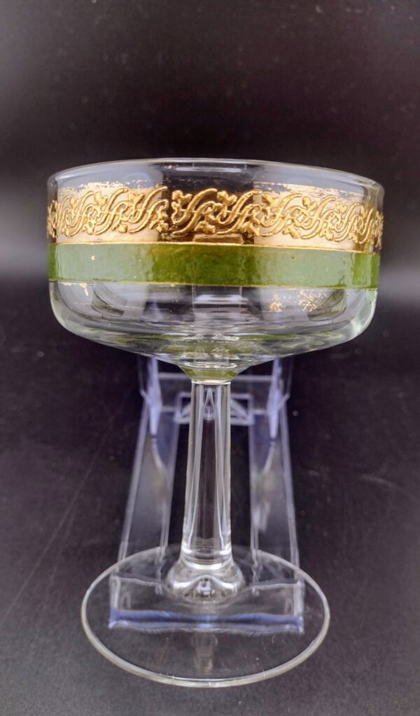 Starlyte Green & Gold Scroll Coupe, Set of 6 - Image 4