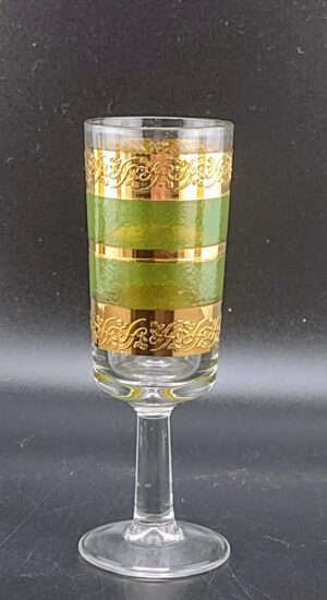 Starlyte Green & Gold Scroll Cordial, Set of 6