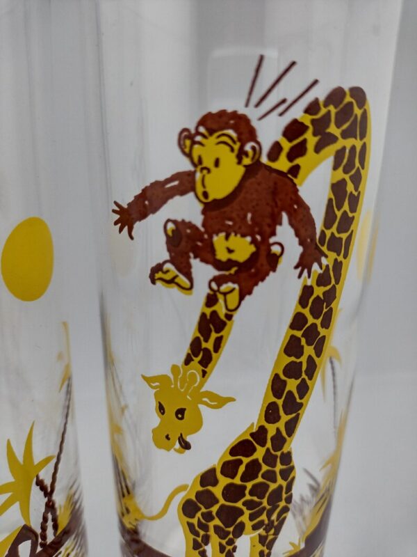 Libbey Collins Monkey Giraffe Hiball Glass Set of 2 - Image 3