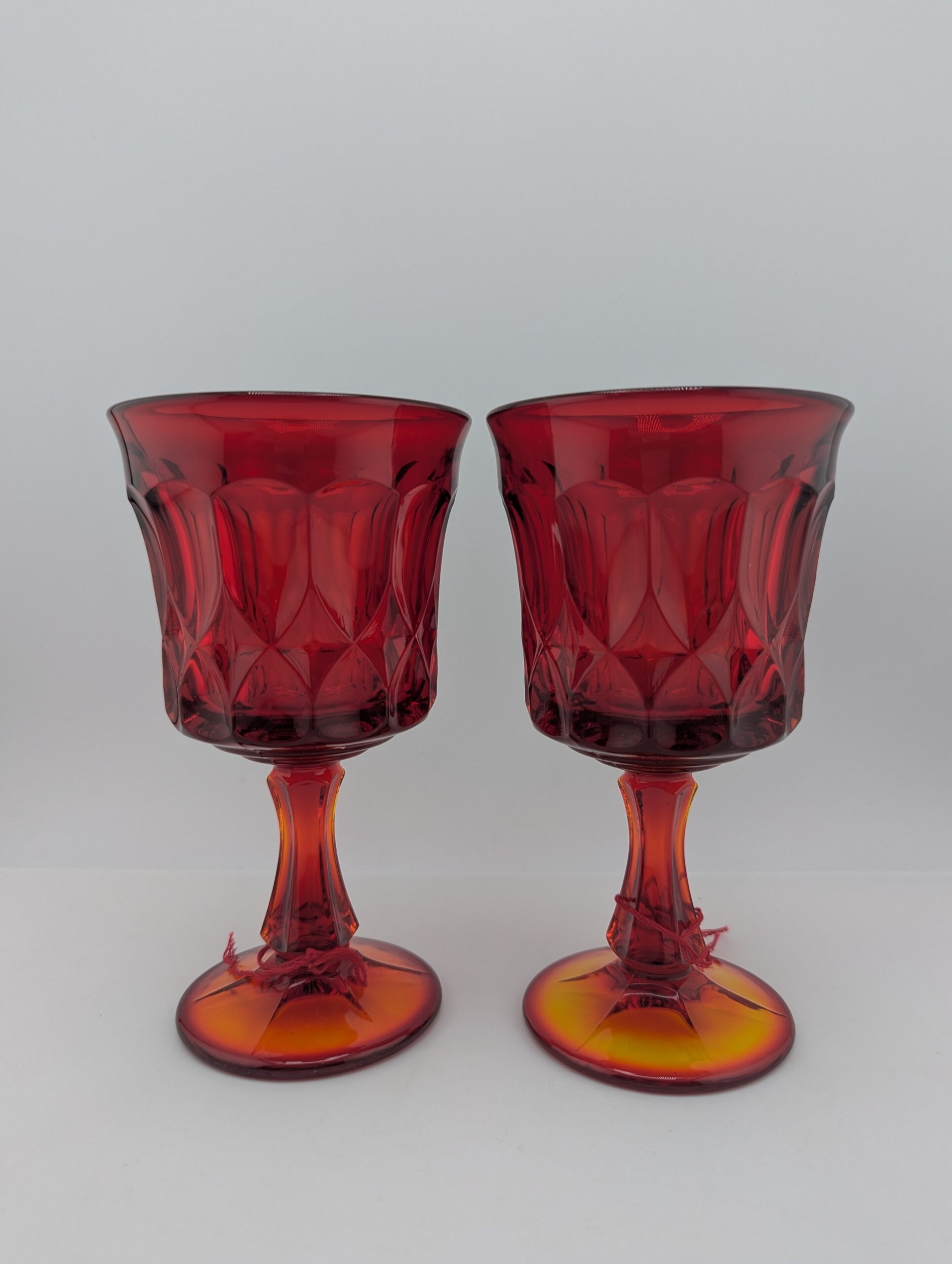 Noritake Perspective Red Glass Water Goblets