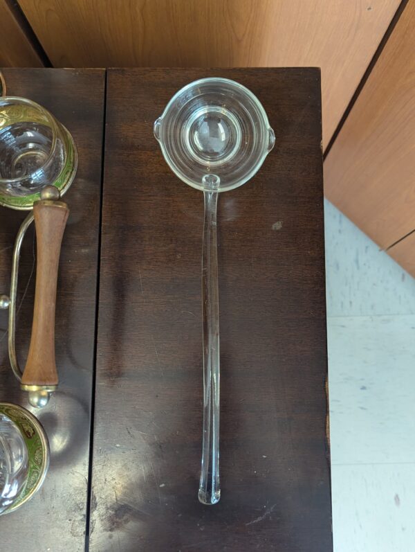 Culver Green Gold Punch Bowl with 11 Glasses and Holding Rack - Image 5