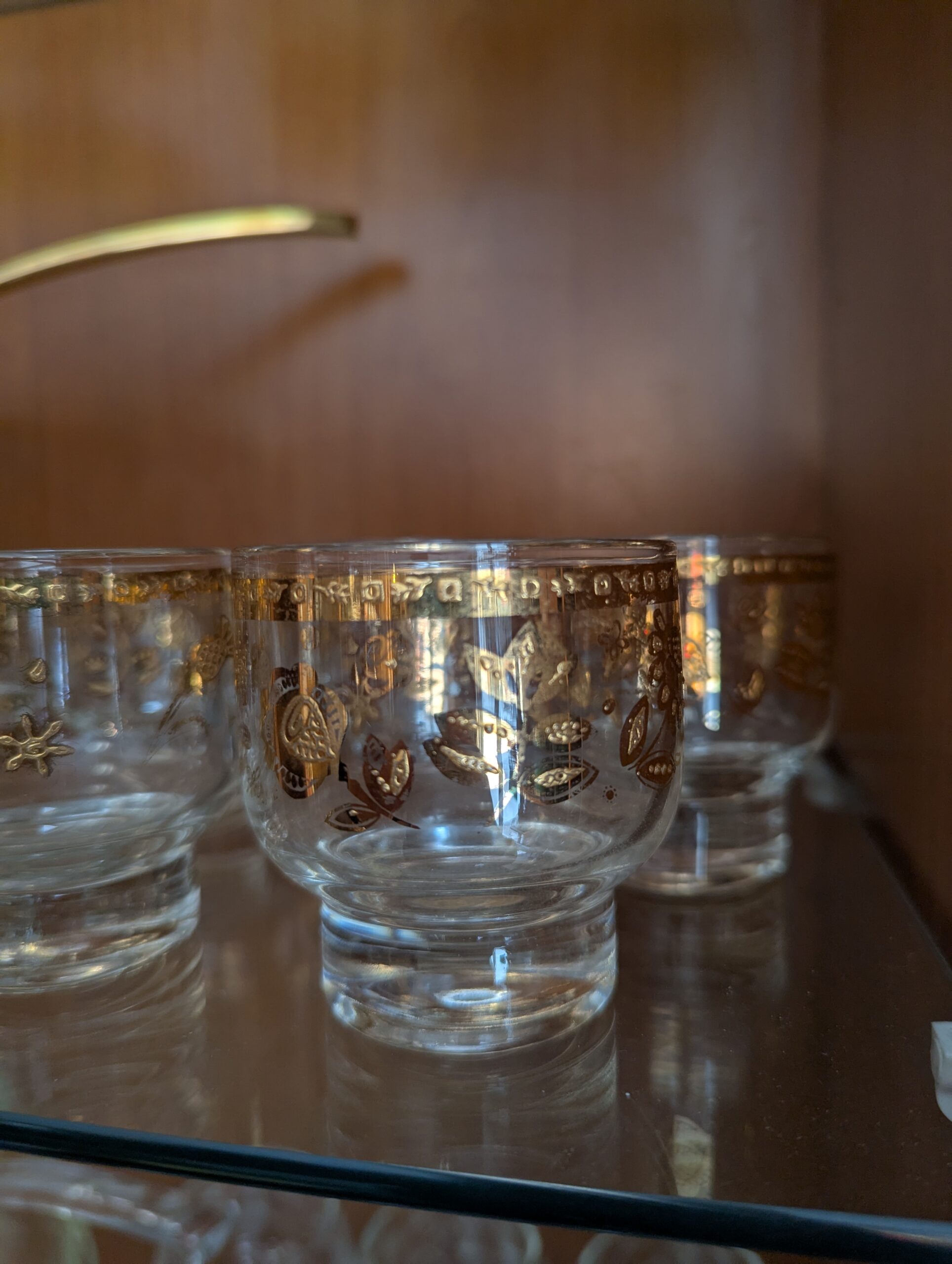 Culver Chantilly Gold Punch Bowl set with 10 Glasses