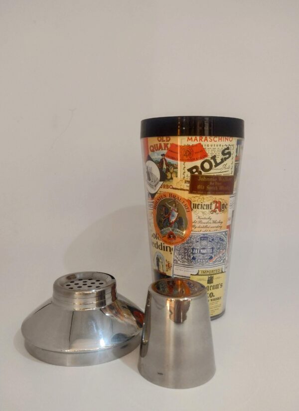 Vintage Liquor Label Cocktail Shaker - Image 8