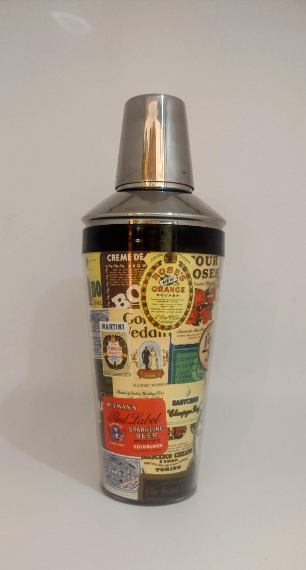 Vintage Liquor Label Cocktail Shaker - Image 5