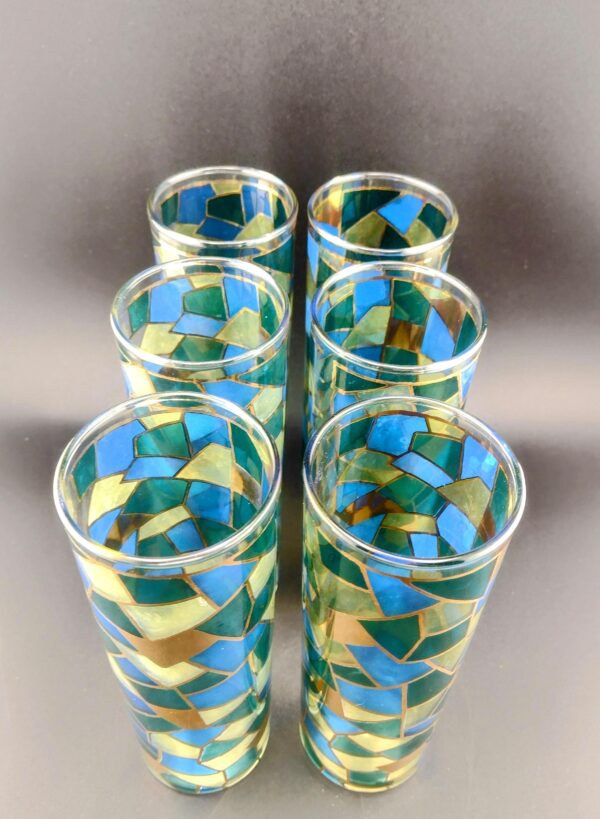 Stargazer Cocktail Pitcher with Set of 6 High Ball Glasses by West Virginia Glass Co. - Image 5