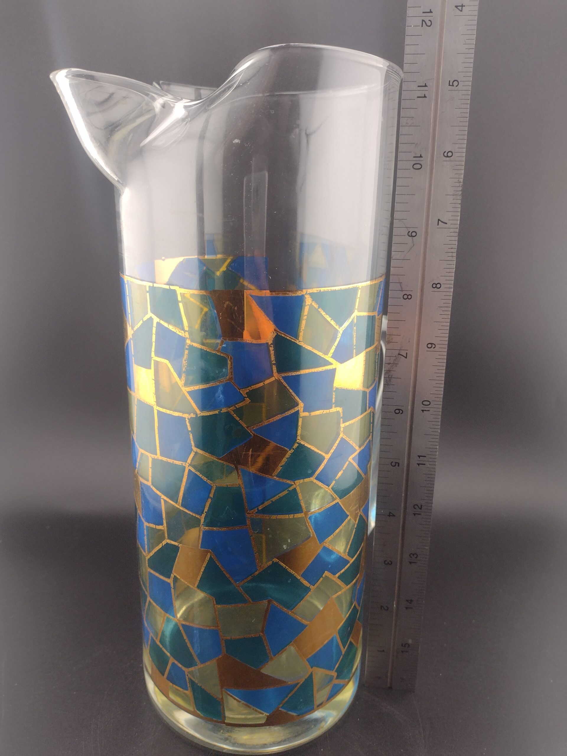 Stargazer Cocktail Pitcher with Set of 6 High Ball Glasses by West Virginia Glass Co.
