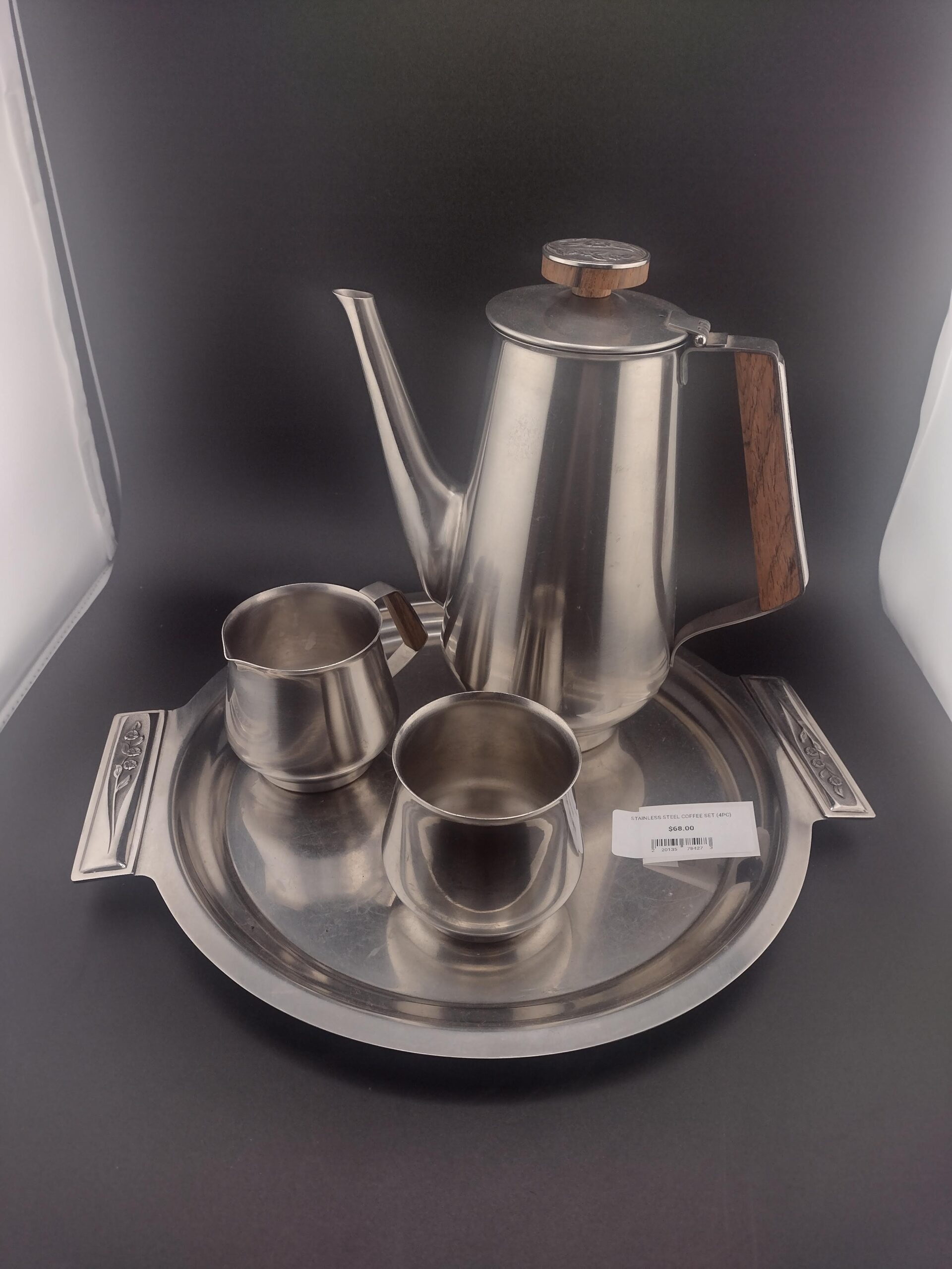 Beautiful Stainless Steel Coffee Set, 4 Pieces
