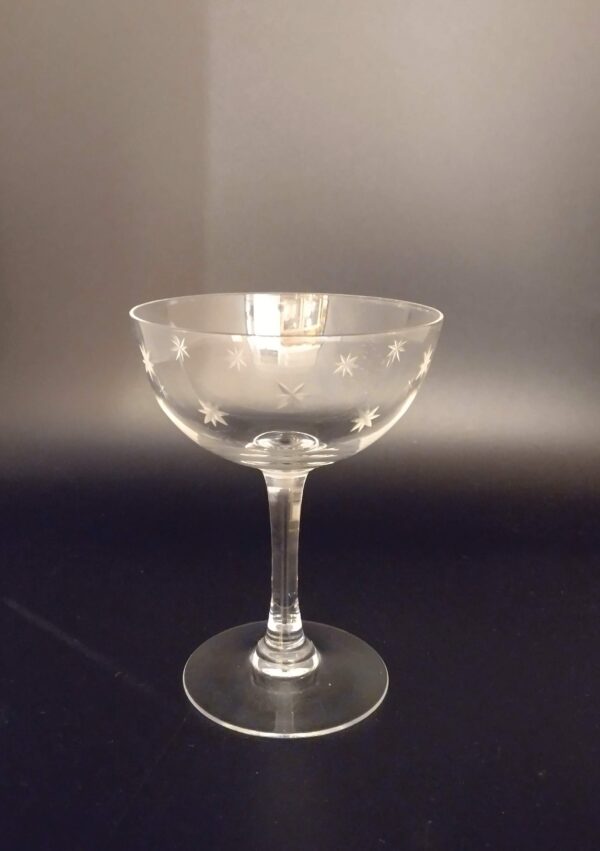 C. G. Quartz Crystal Stardust Coupe Tall, Set of 6