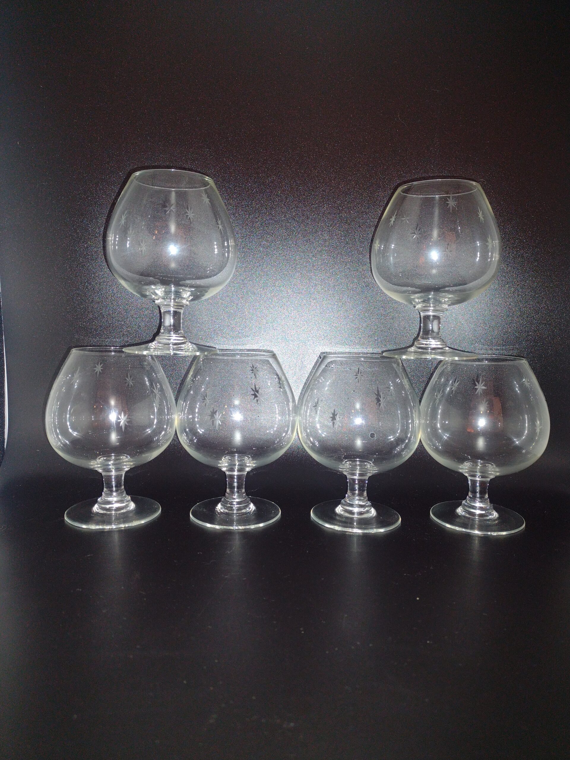 C. G. Quartz Crystal Stardust Brandy Snifter, Set of 6